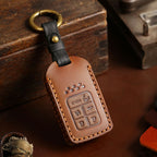 Étui de clé de voiture en cuir pour Honda CRV, Lingpai, XRV, Civic, Odyssey, Elysion, Accord, Guandao et Fit (2, 3, 4, 5, 6 boutons).