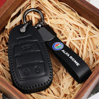 Carsine Alfa Romeo Leather Car Key Case Black / Key case + strap