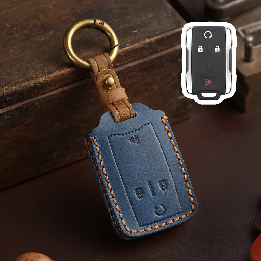 Chevrolet GMC Colorado Silverado Leder-Autoschlüsselhülle mit 4 oder 6 Tasten
