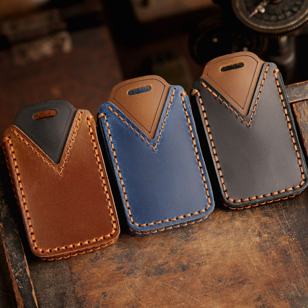 Carsine Jeep Leather Car Key Cover 5,6 Button Black / 5 Button