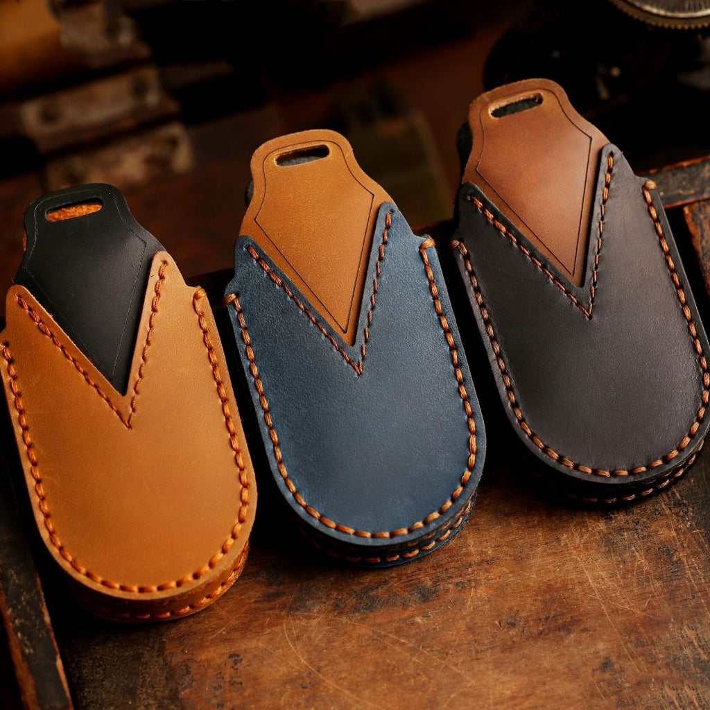 Audi A4L Q5L Q7 A4 A5 Autoschlüsselhülle aus Leder