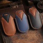 Carsine Maserati Leather Car Key Cover Black