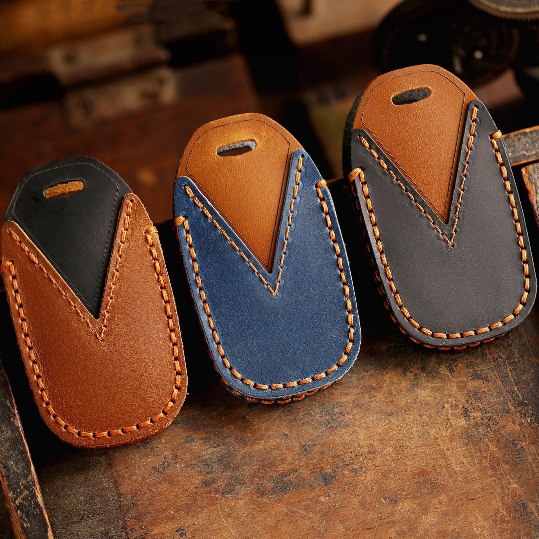 Étui de clé de voiture en cuir pour Hyundai Elantra, 3 boutons