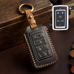 Carsine Jeep Leather Car Key Cover 5,6 Button Black / 6 Button