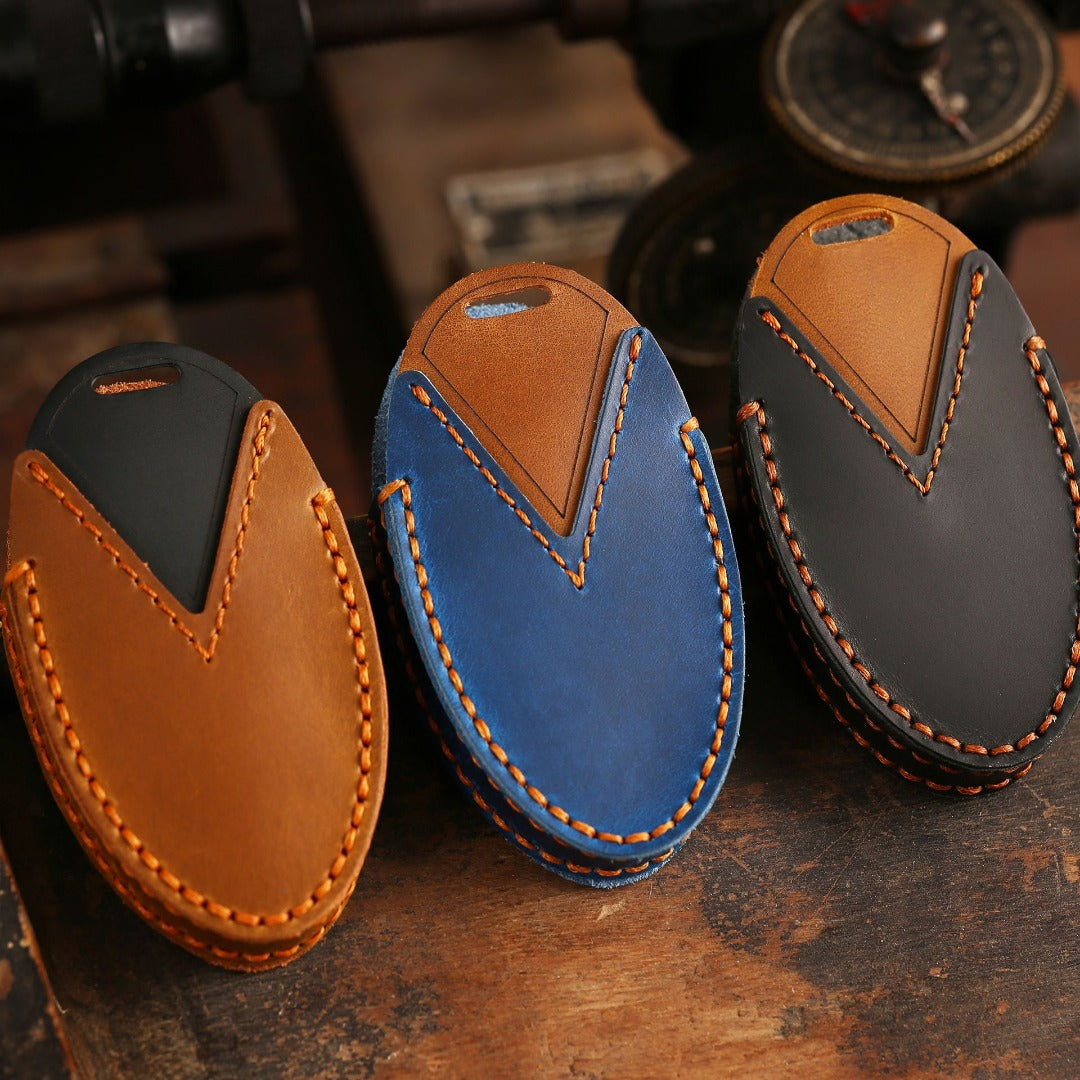 Étui en cuir pour clé de voiture Hyundai 5,7 boutons