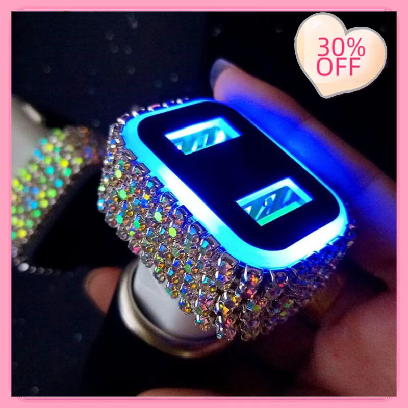 Chargeur de voiture strass double USB