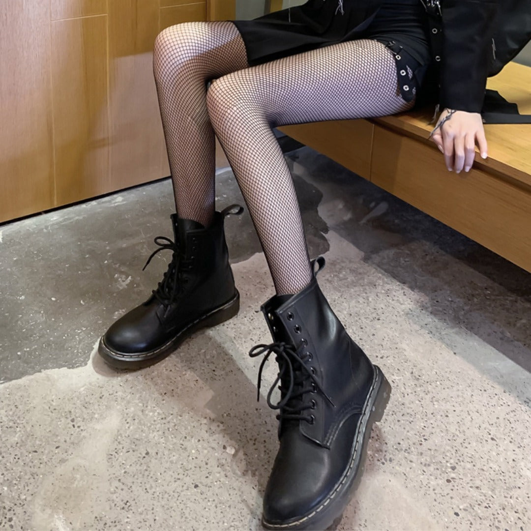 Schwarze Netzstrümpfe, sexy Hohlstrumpfhosen