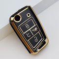 Carsine Volkswagen Car Key Case Golden Edge Black / Key case