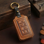 Carsine Jeep Leather Car Key Cover 5,6 Button Black / 5 Button