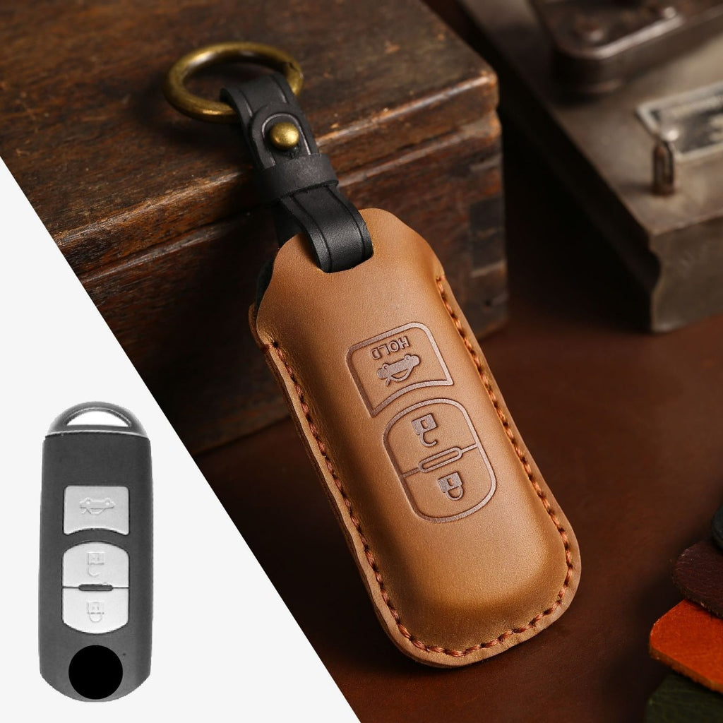 Étui de clé de voiture en cuir Mazda Angkesaila CX4 CX5 CX8 CX9 CX30 Atez 2,3 boutons
