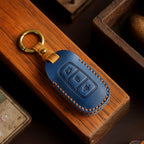 Carsine Hyundai Elantra Leather Car Key Cover 3 Button Black / 3 Button