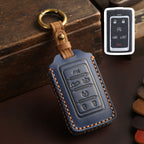 Carsine Jeep Leather Car Key Cover 5,6 Button Blue / 6 Button