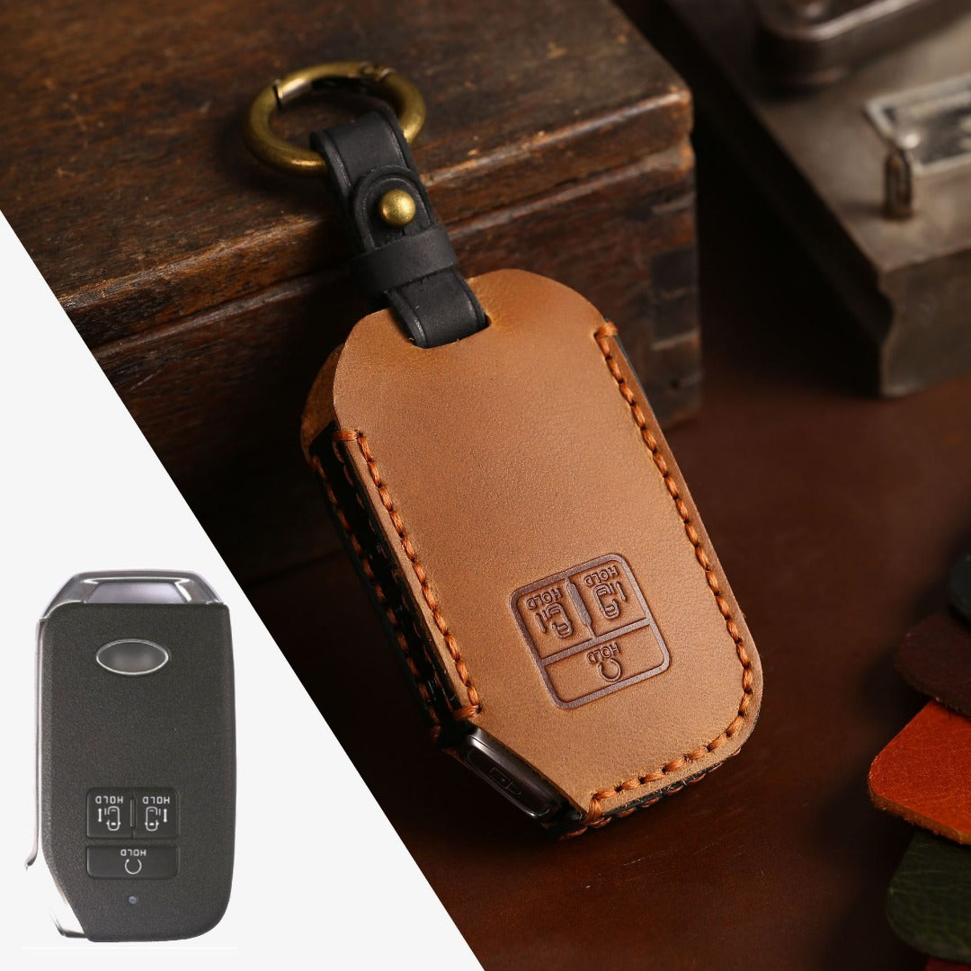 Étui de clé de voiture en cuir pour Kia Carnival