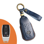 Carsine Mercedes Benz Leather Car Key Cover 3,4 Button Blue / 4 Button