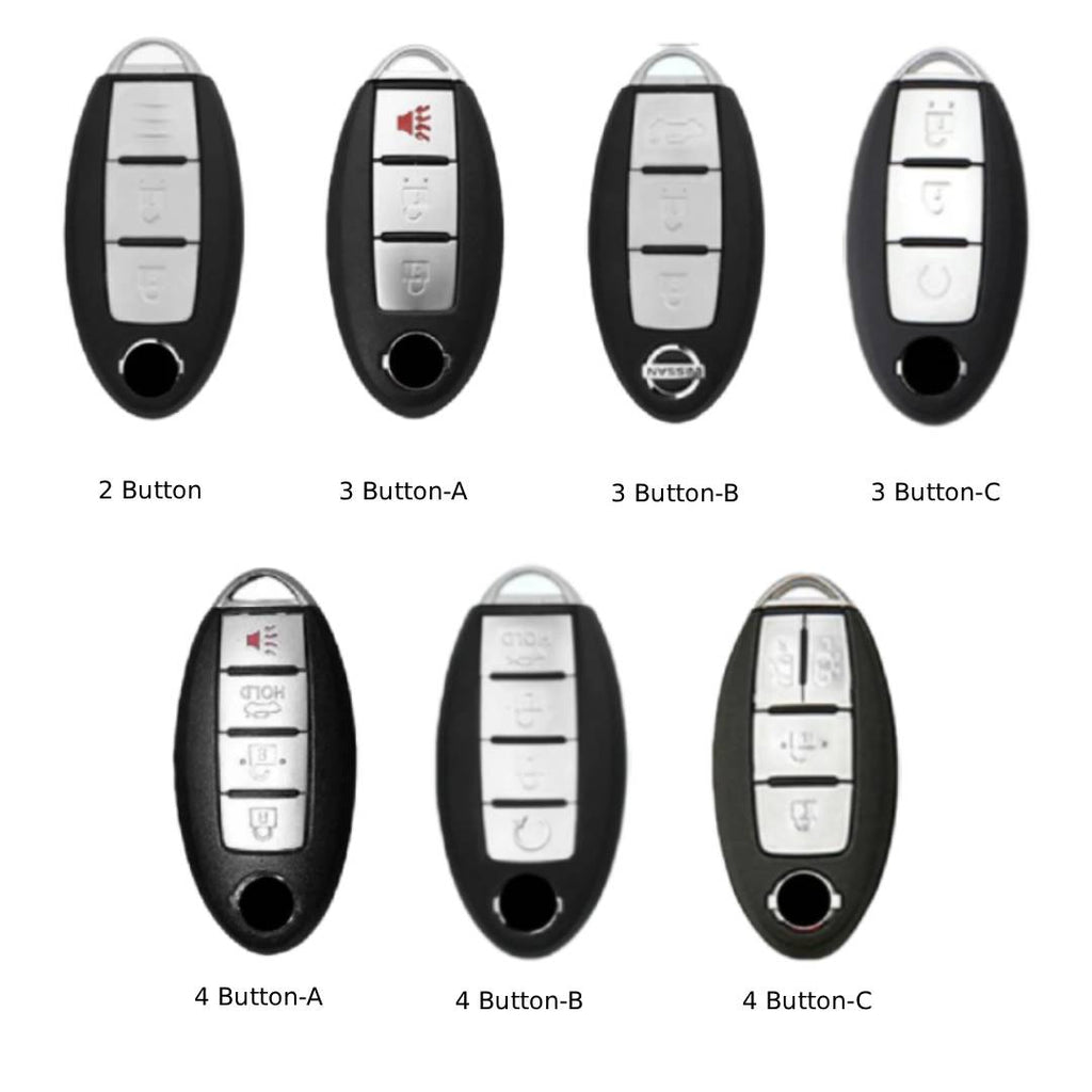 Nissan X-Trail Qashqai Tiida Teana Sylphy Leder Autoschlüsselhülle 2,3,4 Tasten