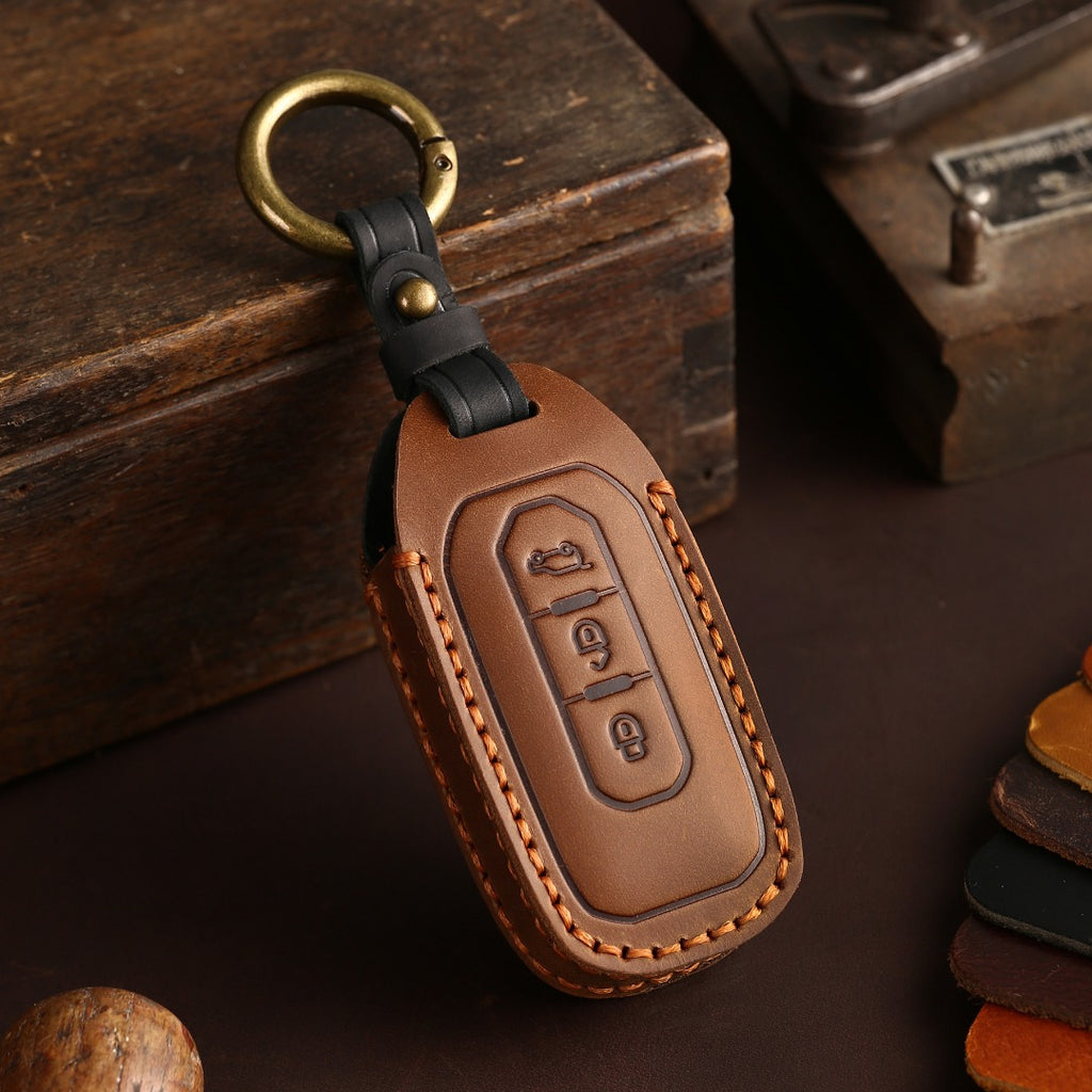 Ford Autoschlüsselhülle aus Leder mit 3 Tasten