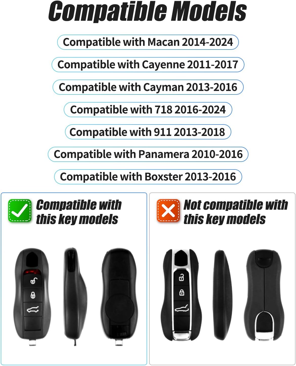 Étui en cuir pour clé Porsche 