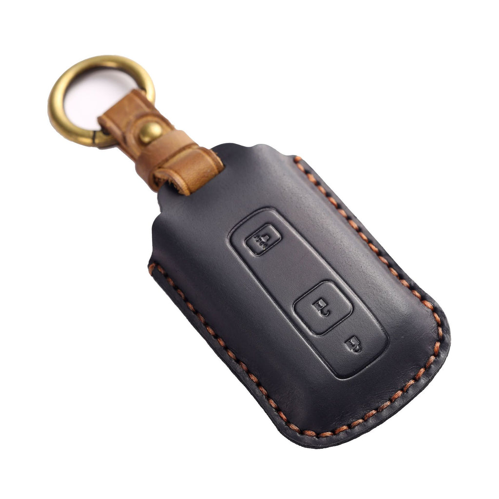 Carsine Toyota Crown Leather Car Key Cover 3 Button Black / 3 Button