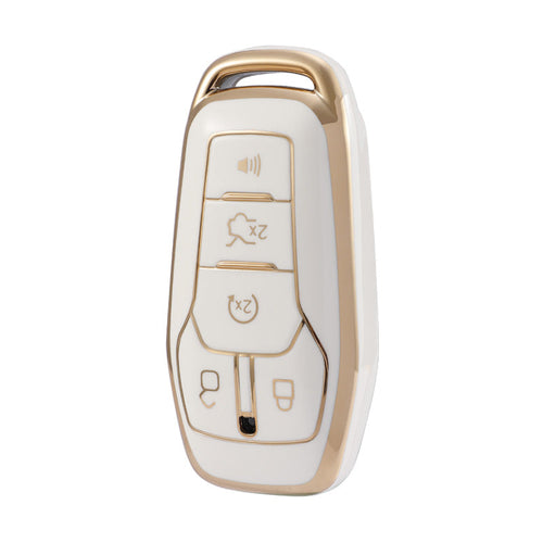 Carsine Ford Mustang Lincoln Car Key Case Golden Edge White / Key case