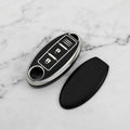 Carsine Nissan Car Key Cover Silver Edge Black / Key case