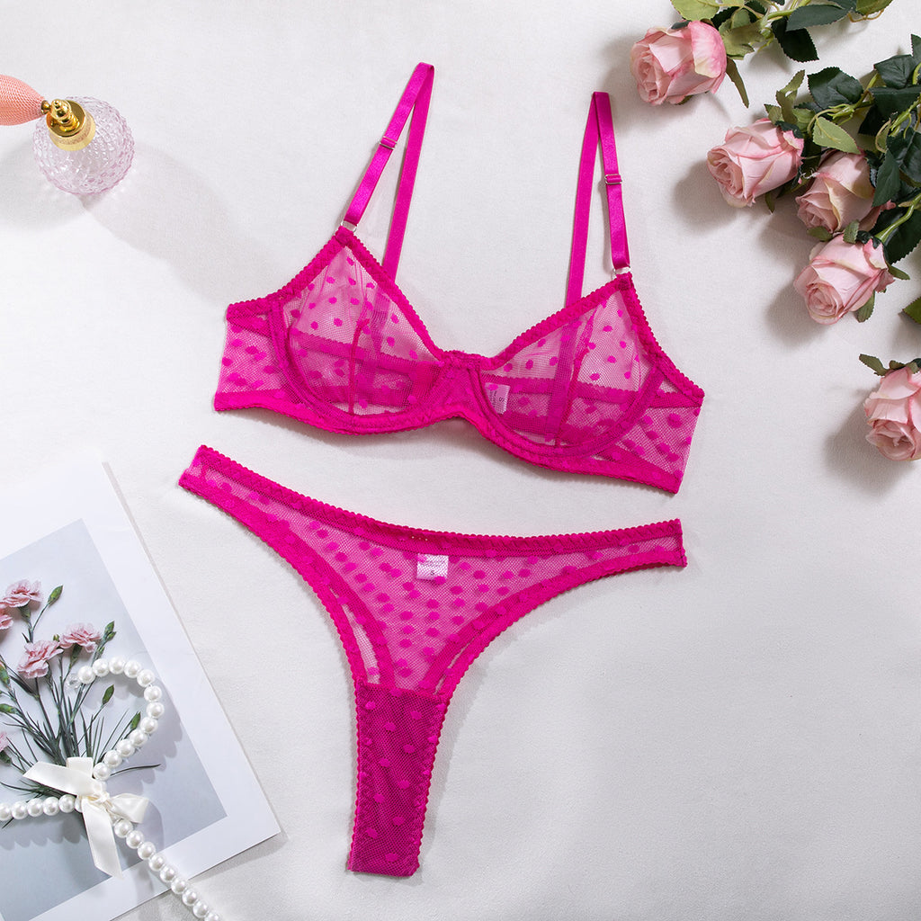 String à pois, ensemble de lingerie sexy 2 pièces