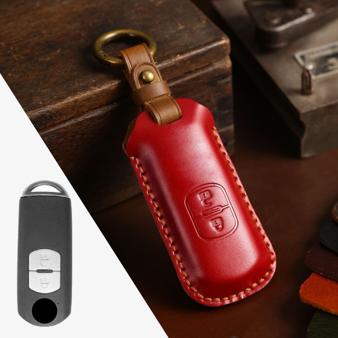 Mazda Angkesaila CX4 CX5 CX8 CX9 CX30 Atez Leder-Autoschlüsselhülle mit 2 und 3 Tasten