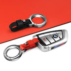 Porte-clés en cuir de vachette pleine fleur et alliage de zinc