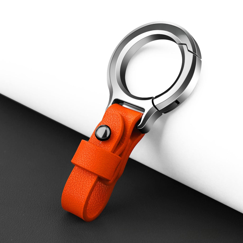 Porte-clés en cuir de vachette pleine fleur et alliage de zinc