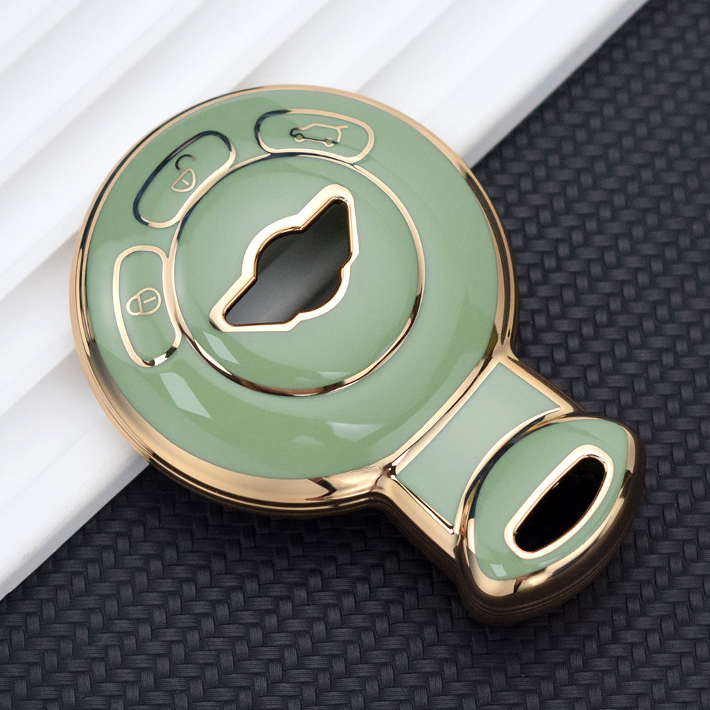 Étui à clés de voiture BMW Mini Cooper Clubman Countryman Paceman Roadster, bord doré