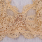 Ensemble de lingerie sexy 2 pièces avec porte-jarretelles en dentelle dorée