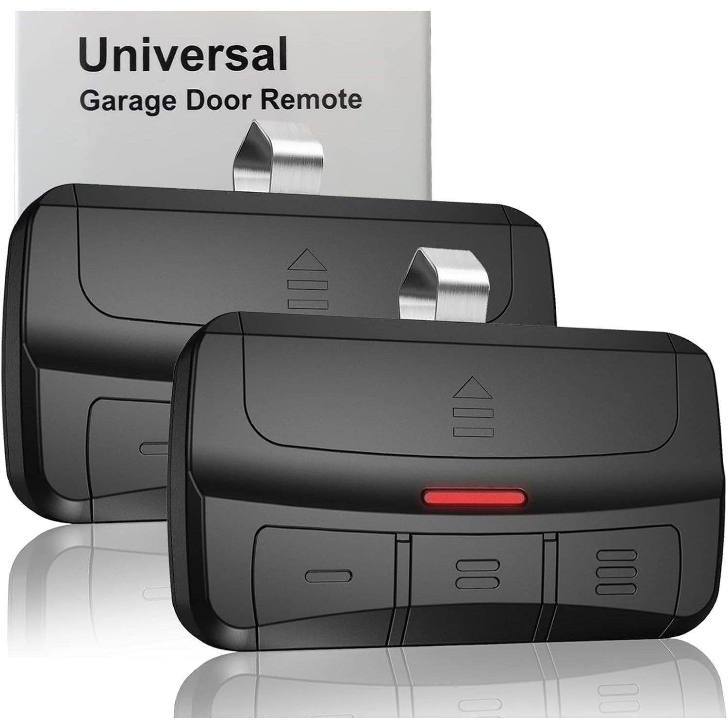 Carsine Universal Garage Door Opener Remote Compatible with LiftMaster Chamberlain Genie Craftsman Linear Wayne Dalton Overhead Garage Door Opener has Learn Button or Dip Switch Black / Garage Remote / 2 PCS