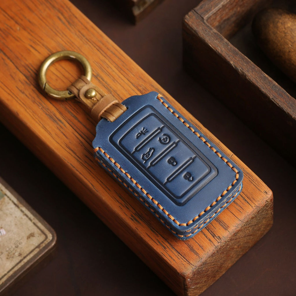 Carsine Jeep Leather Car Key Cover 5,6 Button Black / 5 Button