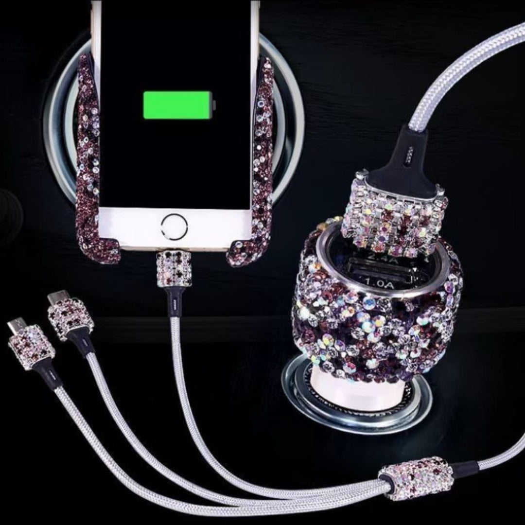 Ensemble de recharge pour voiture avec strass