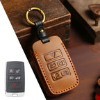 Carsine Land Rover Jaguar Leather Car Key Cover Brown