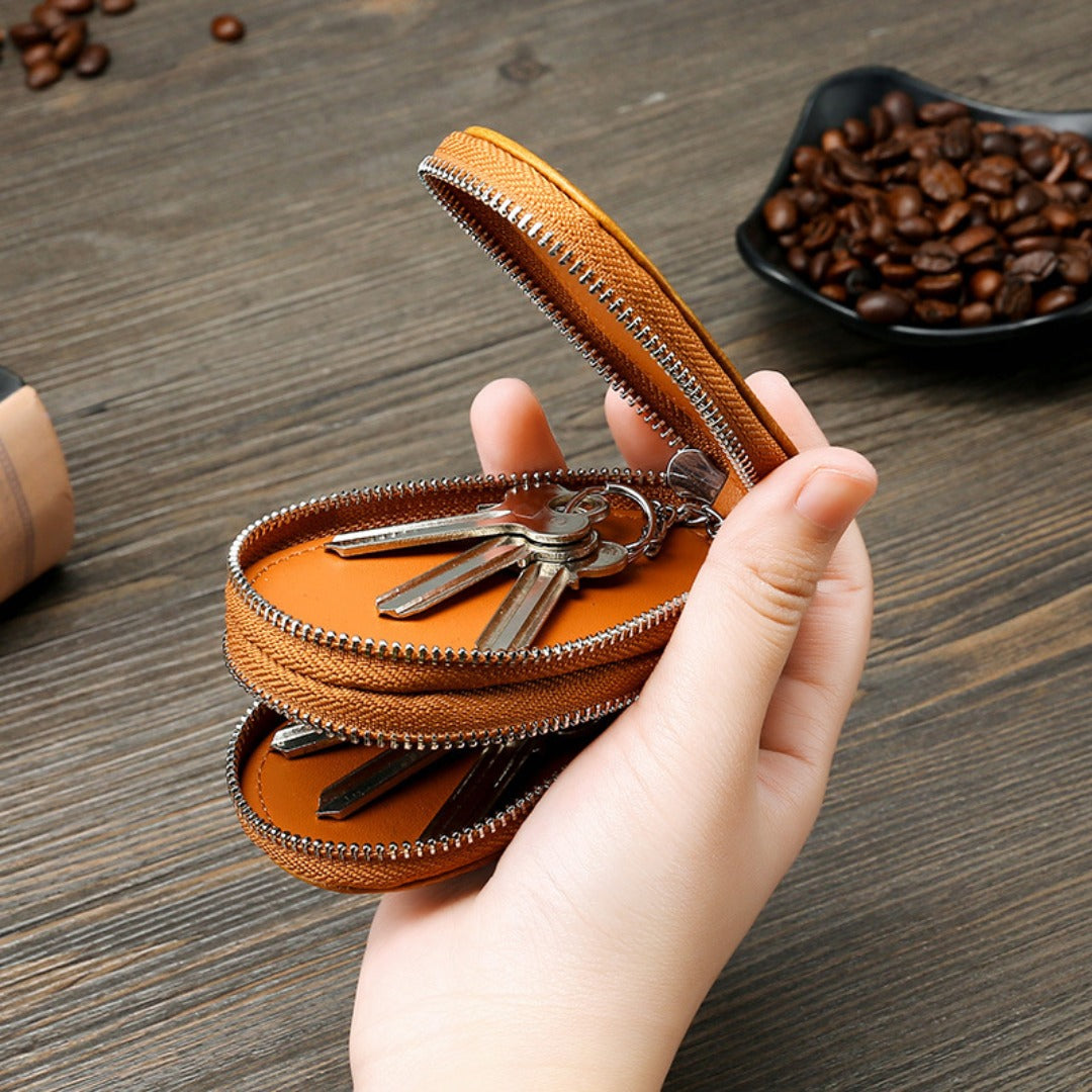 Étui à clés de voiture en cuir double couche, compatible avec tous les modèles