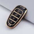 Carsine Hyundai Car Key Case Golden Edge Black / Key case