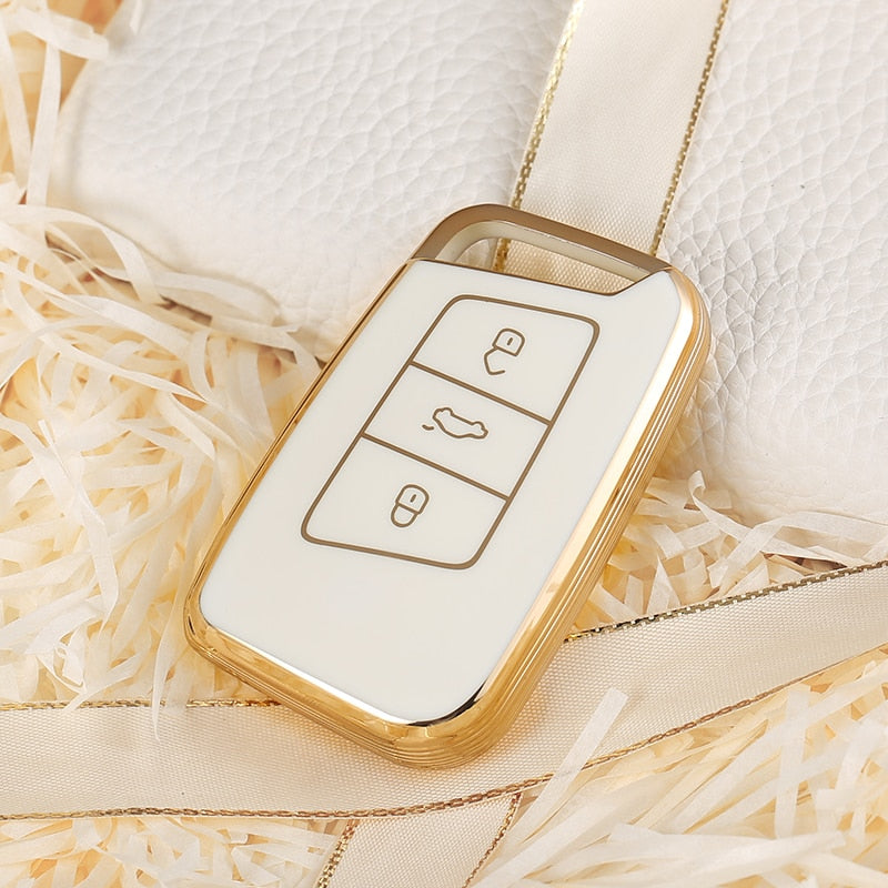 Carsine Volkswagen Car Key Case Golden Edge White / Key case