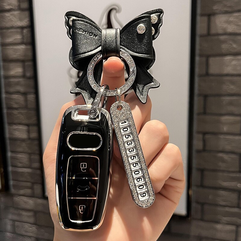 Carsine Audi Car Key Cover Silver Edge