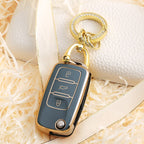 Carsine Volkswagen Car Key Case Golden Edge Grey / Key case + O chain