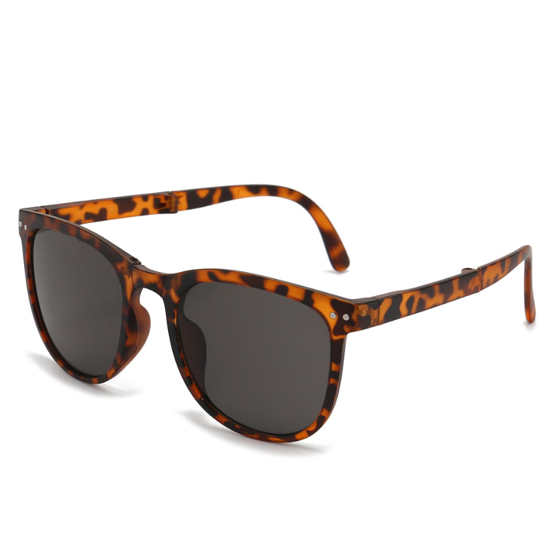 Carsine women's folding air cushion sunglasses Leopard + gray