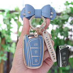 Carsine Hyundai Car Key Case Golden Edge Grey / Key case + B strap